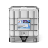 One 275-gallon tote of Alliance Chemical Sulfuric Acid 93% Technical Grade with a metal cage and a spigot.