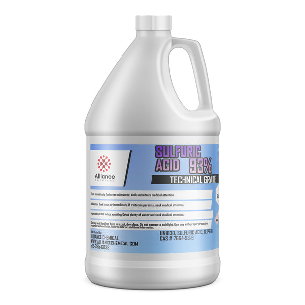 1-gallon HDPE container of 93% Technical Grade Sulfuric Acid by Alliance Chemical