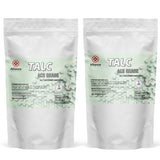 Two 5-lbs Alliance Chemical Talc Powder ACS Grade in white plastic bags with labels and a zip closures.