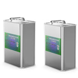 Two 1-quart steel jugs of Alliance Chemical Trichloroethylene ACS Grade with metal handles and product labels.