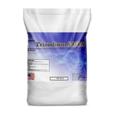 55 lb bag of Alliance Chemical Trisodium EDTA with blue label, white material, and made in the USA logo.