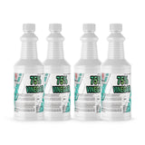 Four 1-quart plastic bottles of Alliance Chemical 75% Vinegar with white caps and product labels.