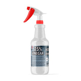 One 1-quart plastic bottle of Alliance Chemical 75% Vinegar ACS Grade with a red and white spray nozzle.