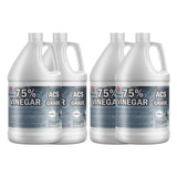 Four 1-gallon Alliance Chemical 75% Vinegar ACS Grade HDPE jugs with white caps and product labels.