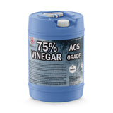 15-gallon HDPE carboy of 75% ACS-grade vinegar, distributed by Alliance Chemical, industrial-strength acetic acid solution