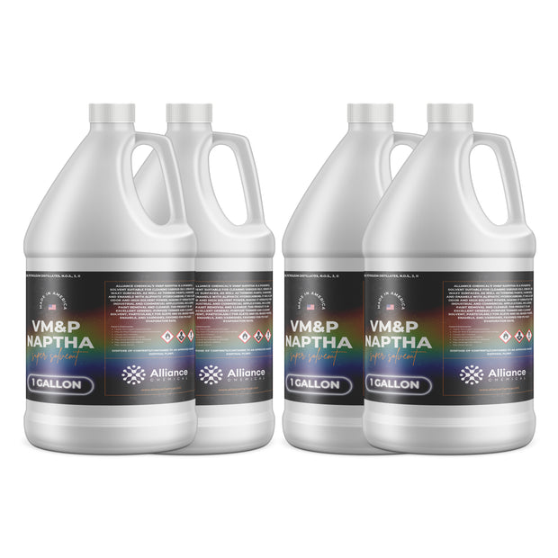 4x1-gallon VM&P Naptha solvent in HDPE containers made in USA by Alliance Chemical