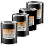4x5-gallon black steel drums of ACS-grade Xylene solvent with NFPA diamond, GHS pictograms, and Alliance Chemical safety